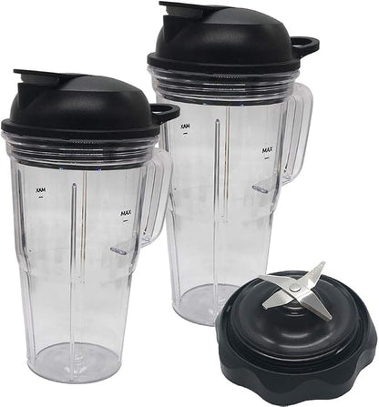 Replacement Blender Combo Easy Twist Extractor Blade with Juicer personal jar 24oz handle cup and to go lid,Compatible with nutribullet Full-Size Blender Combo 1200W:NBF50500/NBF50500IN