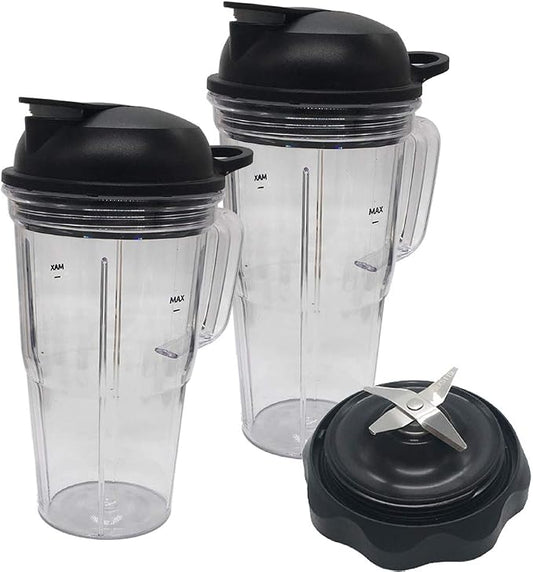 Replacement Blender Combo Easy Twist Extractor Blade with Juicer personal jar 24oz handle cup and to go lid,Compatible with nutribullet Full-Size Blender Combo 1200W:NBF50500/NBF50500IN