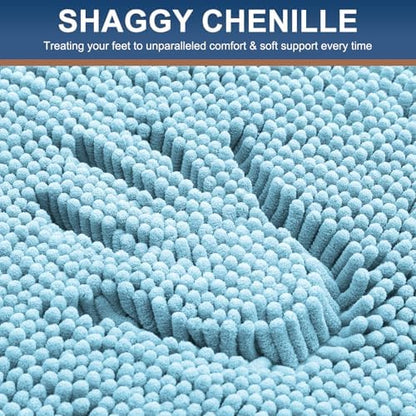 Smiry Bathroom Rugs 24X16, Luxury Chenille Extra Soft Absorbent Bath Mat