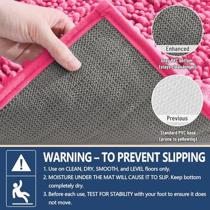 Arotive Bathroom Rugs Mat 47x24, Soft Absorbent Chenille Shaggy Bath Mat