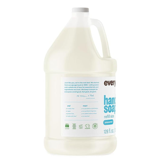 Everyone Liquid Hand Soap Refill, 1 Gallon, Unscented, for kitchen and bathroom