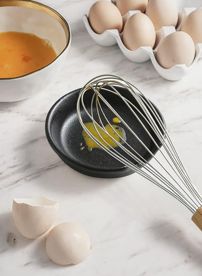 LE TAUCI Ceramic Spoon Rest, 4.8 Inch Spoon Rest for Stove Top, Spoon Holder for Kitchen Counter, Coffee Spoon rest, Utensil Rest for Cooking, Crude Black