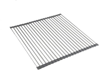 Ahyuan Roll up Dish Drying Rack Over The Sink Kitchen Roll up Sink Drying Rack Portable Dish Drainer Foldable Dish Drying Rack (Warm Gray, 20.5''X16.9'')