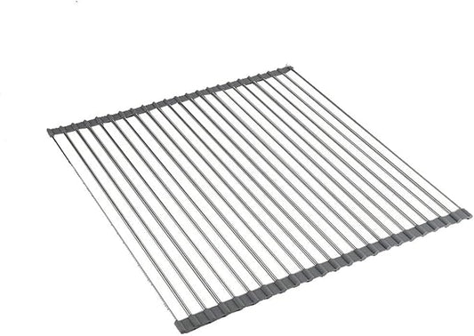 Ahyuan Roll up Dish Drying Rack Over The Sink Kitchen Roll up Sink Drying Rack Portable Dish Drainer Foldable Dish Drying Rack (Warm Gray, 20.5''X16.9'')