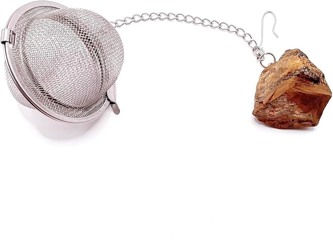 Crystal Tea Infuser, Raw Amethyst Rose Quartz Green Aventurine Tiger Eye Red Agate Tea Strainer, Tea Steeper Gemstone Gift for Tea Lovers, LuckLoves (Tiger Eye)