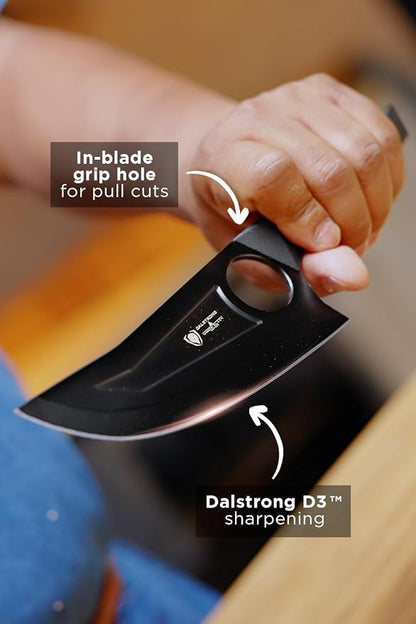 Dalstrong Venator Chef Knife - 7 inch - Shadow Black Series - Razor Sharp Kitchen Knife - Black Titanium Nitride Coated - High Carbon - 7CR17MOV-X Vacuum Treated Steel - Sheath - NSF Certified