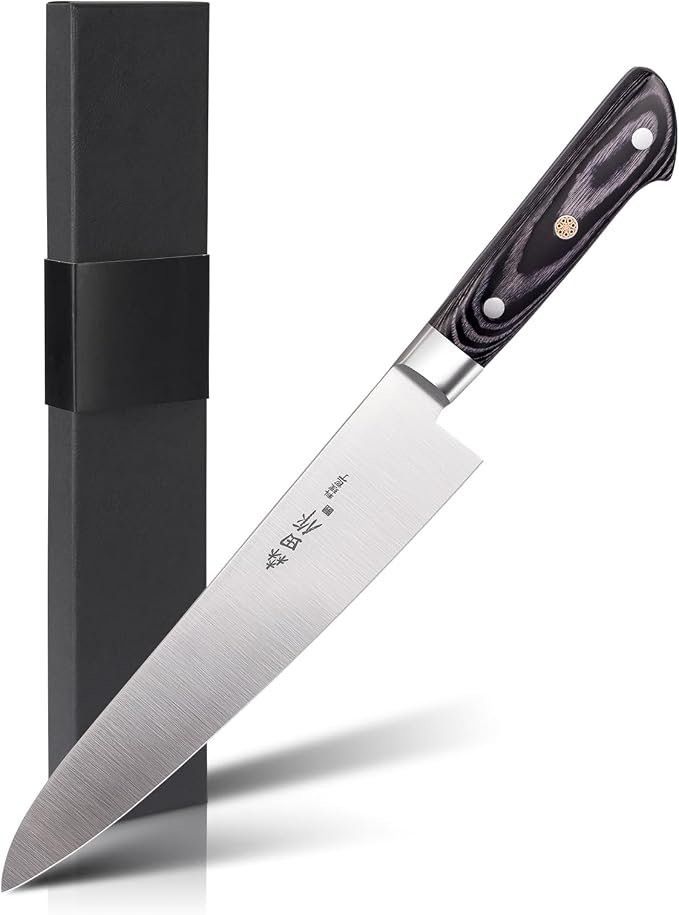 Japanese Chef Knife 9.5 inches, Professional Sushi Knife with Pakkawood Ergonomic Handle, Sharp for Household or Work