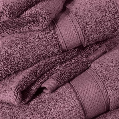 SUPERIOR Egyptian Cotton Ultra Plush & Absorbent, 12 Piece Set, Plum