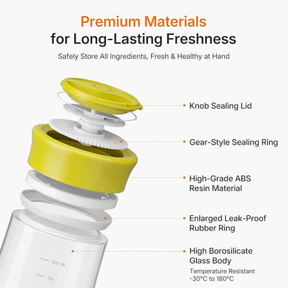 Airtight Glass Jar with Rotary Lid, 27oz Borosilicate Food Storage Jar with Measurement Marks, Wide Mouth Pantry Canister for Coffee Beans, Oats, Rice, Sugar, Snack, Sourdough Starter, Flour