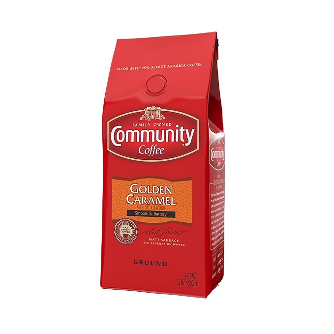 Community Coffee Caramel Cookie Butter Flavored 12 Ounces, Medium Roast Ground Coffee, 12 Ounce Bag (Pack of 2)