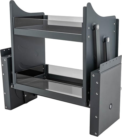 Pull Down Cabinet Organizer, 2-Tier Pull Down Shelf, Heavy-Duty Pull Down Spice Rack, Upper Kitchen Wall Cabinet Storage Organizer, for Kitchen Appliance(24inch Cabinet) (style1)