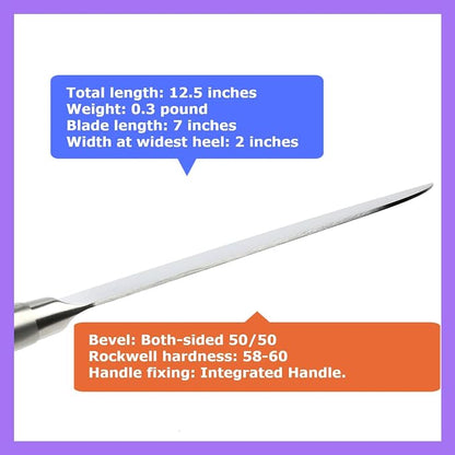 Japanese Multi Purpose Chef Knife INOX AUS-8A Stainless Steel Integrated Handle, Santoku 7-inch (180mm)