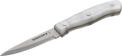 Sabatier Triple Riveted Paring Knife, 3.5-Inch, High-Carbon Stainless Steel, Razor-Sharp Kitchen Knife to Cut Fruit, Vegetables and more, White