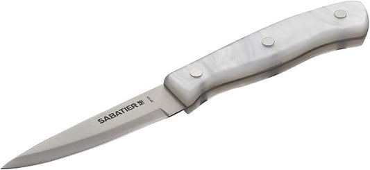 Sabatier Triple Riveted Paring Knife, 3.5-Inch, High-Carbon Stainless Steel, Razor-Sharp Kitchen Knife to Cut Fruit, Vegetables and more, White