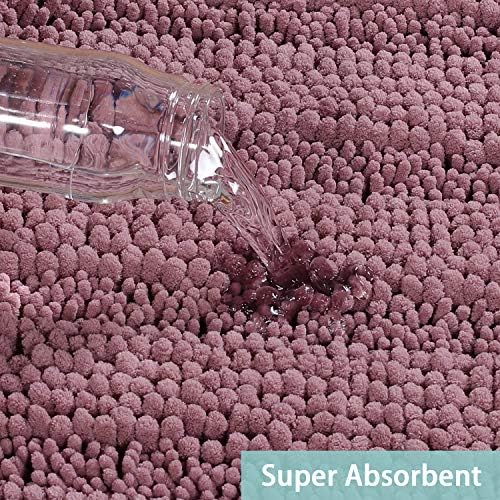 Turquoize Bathroom Runner Rug 17"x47", Soft Absorbent Chenille Bath Rug