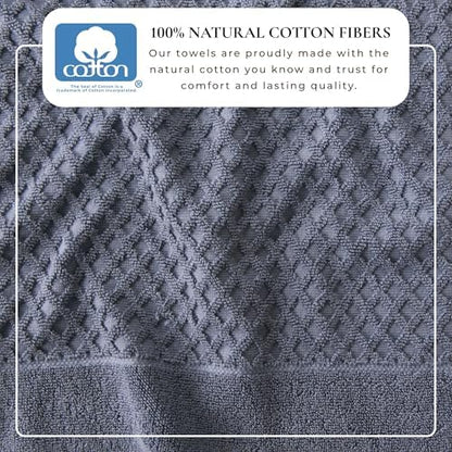 Great Bay Home Oversized Bath Sheets - 100% Cotton 2 Pack 68x35 Extra Large Towel - Absorbent, Durable, Quick-Dry Towels for Bathroom (Chambray Blue)