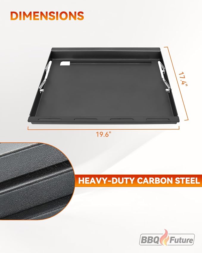 Full Size Griddle Insert for Weber Spirit 300 Series(2025 Models), Flat Top Grill Insert with Handles Replacement Parts for Weber Spirit E310 E325 EP325(2025), Non-stick Carbon Steel, Black