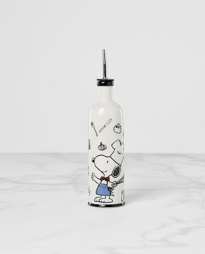 Lenox Home And Kitchen, Chef Snoopy Oil Bottle, Porcelain Material, Kitchen Gadgets, Oil Dispenser Bottle, Table Decor And Accessories, Snoopy Peanut Design, Home (White, 1 Piece, 11 Ounce Capcity)