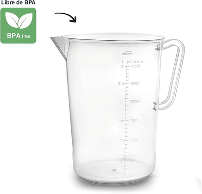 Lacor - 67213 - Measuring Jug, Measuring Cup, Liquid Meter, Polypropylene, BPA Free, 17 cm, 3 L