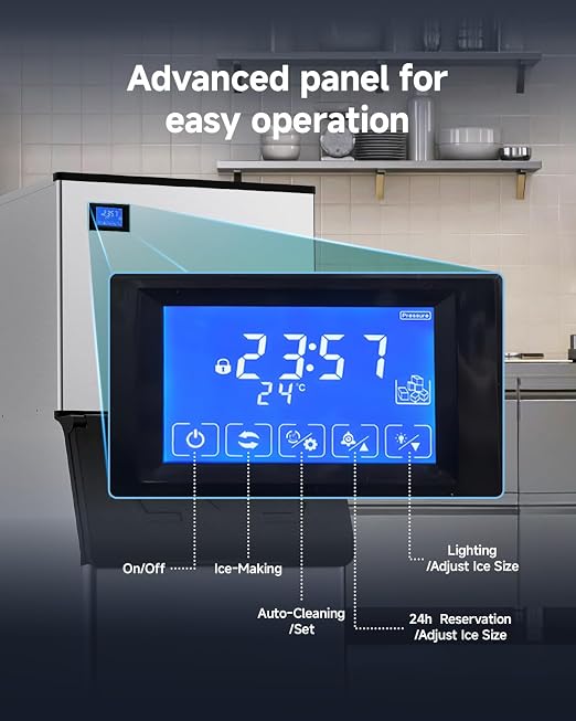 EUHOMY Commercial Ice Maker Machine,1000lbs/24H,Industrial Ice Machine with 300lbs Storage Bin,Ice Ready in 10-15 Mins,SECOP Compressor&ETL,Stainless Steel Ice Maker for Bar/Cafe/Restaurant/Business