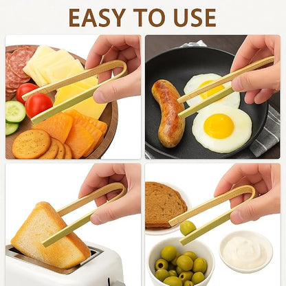 36Pcs 3.9-Inch Bamboo Serving Tongs, Disposable Wooden Tongs for Charcuterie Boards, Parties, and Food Presentation