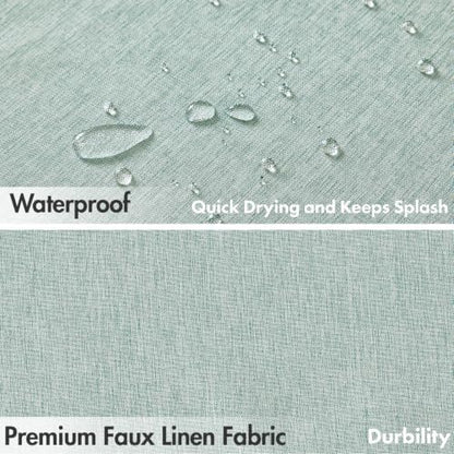 MIULEE 72"x84" Extra Long Scalloped Linen Shower Curtain Seafoam Green