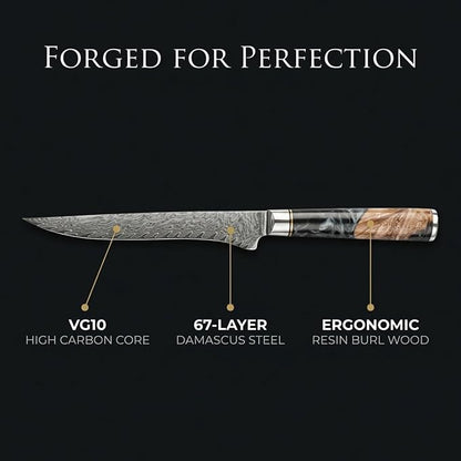 Tidal Black - 6" Boning Knife - Damascus