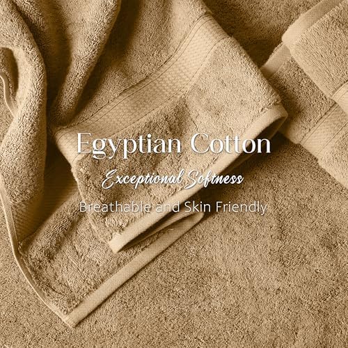 SUPERIOR Egyptian Cotton Ultra Plush & Absorbent, 6 Piece Set, Toast