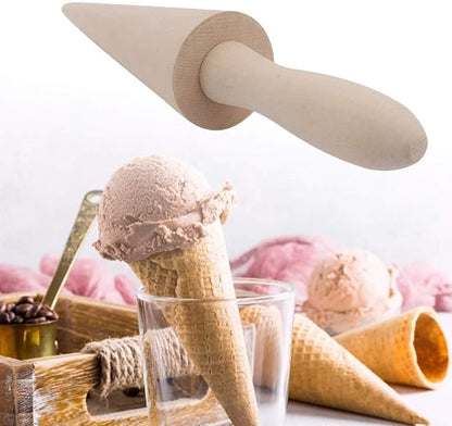 Wood Cone Roller Pizzelle Roller Krumkake Ice Cream Cone Roller Mold Natural Waffle Cone Roller Wooden Mini Waffle Cones Pastry Decorating Baking Pastry Tool Cone Mold Pizzelle Makers Pastry Roller