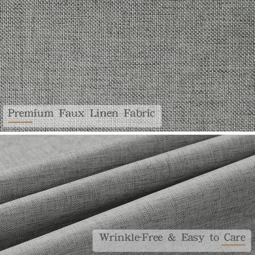 Furlinic Grey No Hook Scalloped Shower Curtain Waterproof Farmhouse 55x78