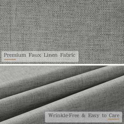 Furlinic Grey No Hook Scalloped Shower Curtain Waterproof Farmhouse 55x78