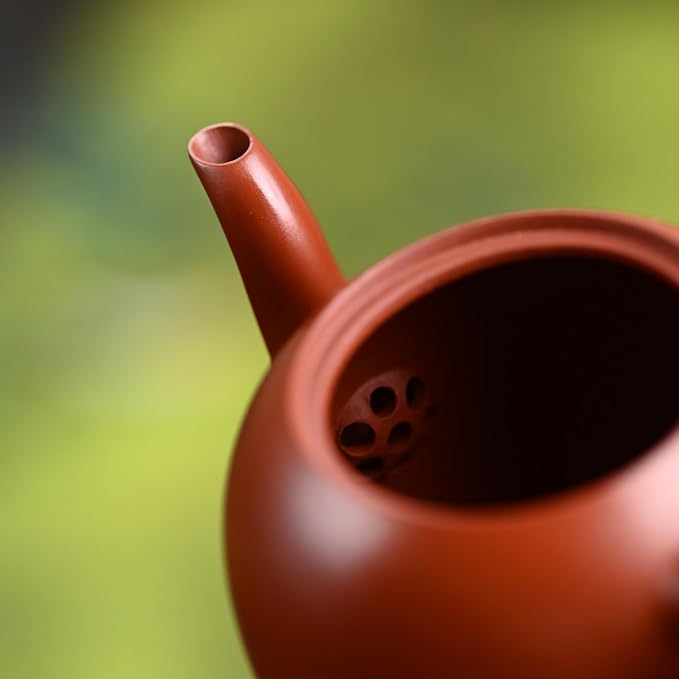 Handmade Yixing Zisha Teapot Beauty Shoulder Shape, 130cc Premium Wrinkled Zhuni Clay Gongfu Tea Pot with 7-Hole Water Outlet& Gift Box, by Master Artisan