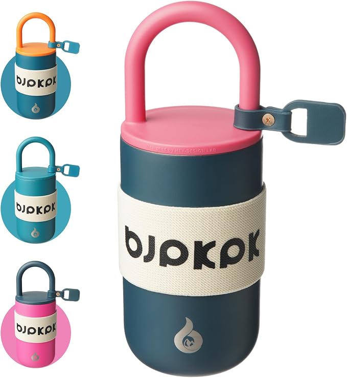 BJPKPK 13oz Insulated Loop Tumbler With Lid And Handle Stainless Steel Travel Coffee Mug Thermal Cups,Navy Blue