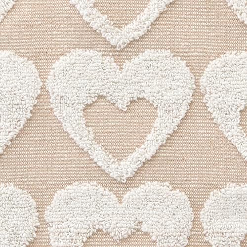 SKL Home Hearts Hand Towel Set-2pc, 100% Cotton Jacquard, Tan