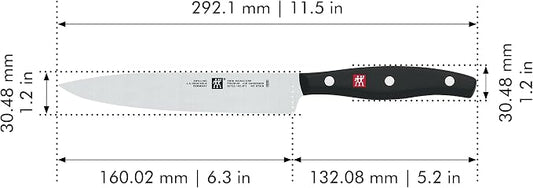 ZWILLING Twin Signature 6-inch Utility Knife, Razor-Sharp, Made in Company-Owned German Factory with Special Formula Steel perfected for almost 300 Years, Dishwasher Safe