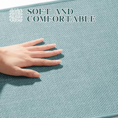 chakme Bathroom Rugs Mat 59x25, Ultra Thin Non Slip Bath Mat Large Quick Dry Absorbent Bath Mat for Bathroom Floor, (Navy Blue, 59"x25")