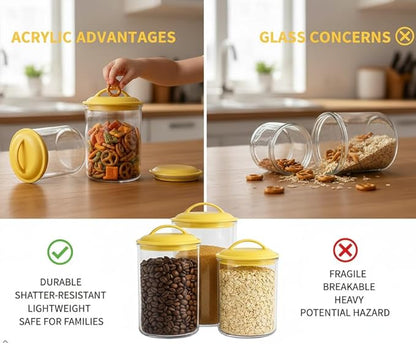 Reston Lloyd Food Storage Containers, BPA Free Airtight Canisters for Cereal, Pasta, Sugar, Coffee, Flour, Cookies, Loose Tea, for Kitchen Organization, Set of 3, White