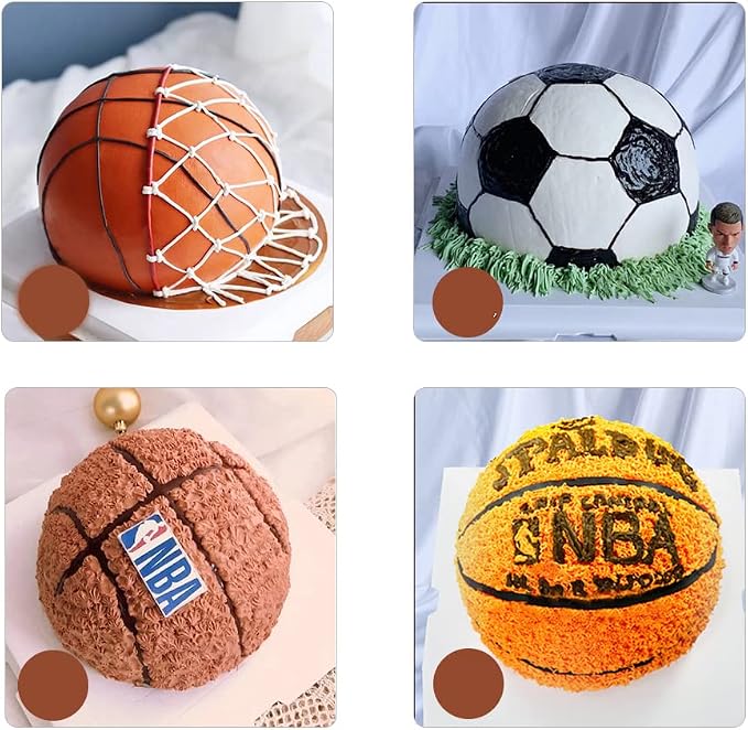 Pack of 2, 6 Inch Dome Hemisphere Cake Pan, DIY 3D Football Soccer Shaped Birthday Nonstick Cake Mould, Aluminum