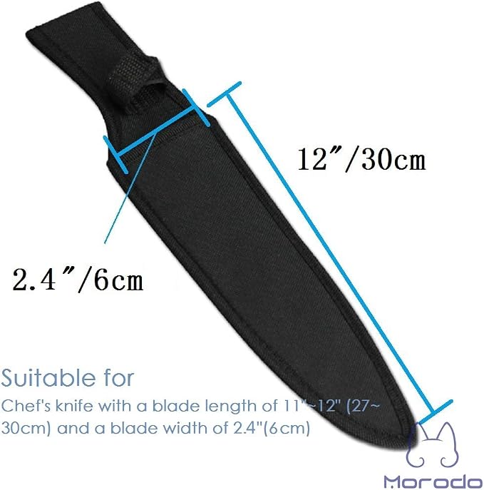 11"~12" Chef Knife Scabbard Sheath (Black Nylon)