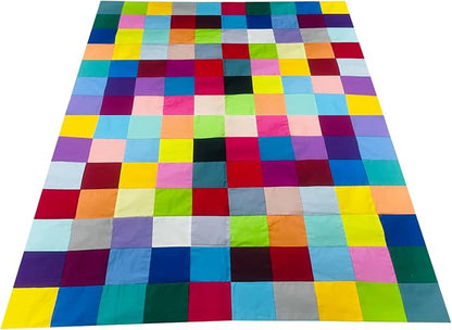 HANPATQUI 50PCS 10 x 10 inch Solid 100% Cotton Fat Quarters Fabric for Sewing and Quilting Bundles Precut Fabric Square for DIY Craft Patchwork