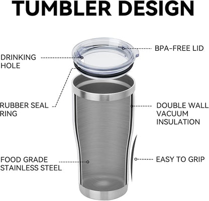 DOMICARE 20oz Tumbler with Lid Stainless Steel Tumblers Bulk, Double Wall Vacuum Insulated Coffee Travel Mug Powder Coated Tumbler, 1 Count (Pack of 1) White