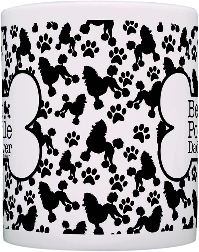 ThisWear Dog Owner Gifts Best Poodle Dad Ever Paw Pattern Gift 11oz 11oz Ceramic Coffee Mug with Handle