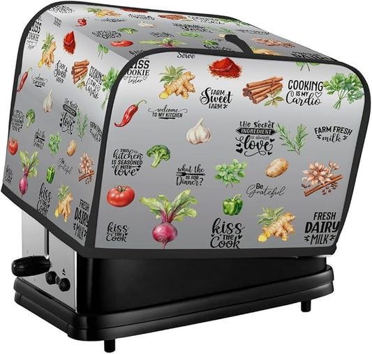 Toaster Cover 4 Slice Wide Slot Spices KitchenBread Toaster Oven Dustproof Cover Small Appliance Kitchen Covers Dust and Fingerprint Protection for Women Gift 4 Slice