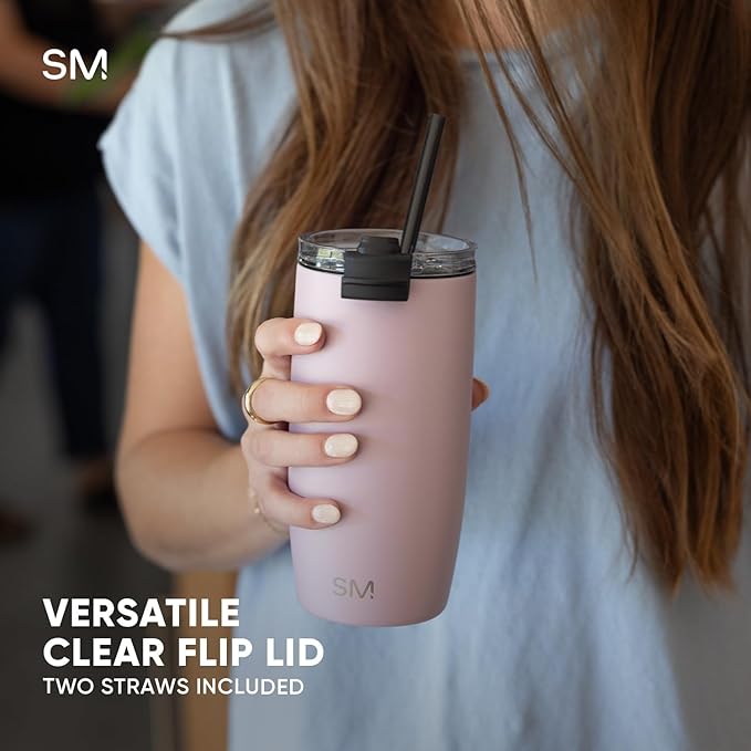 Simple Modern Voyager Tumbler with Flip Lid | Travel Coffee Mug | Insulated Stainless Steel Cold Brew Iced or Hot Coffee Cup | Gifts for Women Men Her Him | 12oz, Stormy Skies