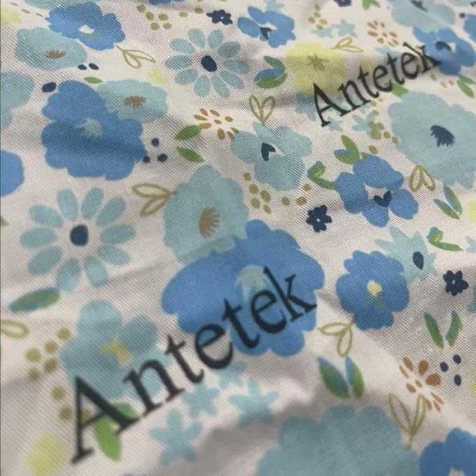 Light Weight Natural Cotton Fabric by the Yard DIY Making Supplies Quilting Patchwork Fabric Fat Quarter Bundles DIY for Quilting Cotton Patchwork Cushions (Big Blue Flowers, 1 Yard)
