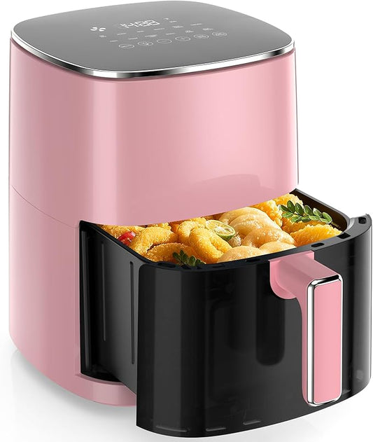 Air Fryer, 6QT Square Airfryer with Visual Window, 400°F Fast Heating Air Fryers Oven with Timer, Auto-Off, Non Toxic & Non Stick, Multiple 12 Modes for Roast, Bake, Dehydrate, Fry, Reheat