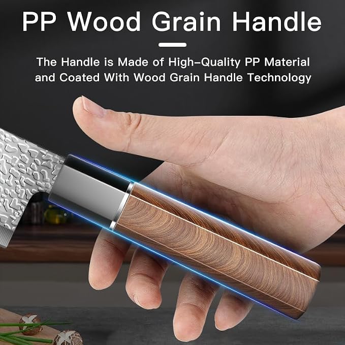 Chef Knife,12" Professional Kitchen Knife for Cooking,Made of Stainless Steel,Ultra Sharp for Cutting food,with Ergonomic Handle,for Home & Restaurant Brown