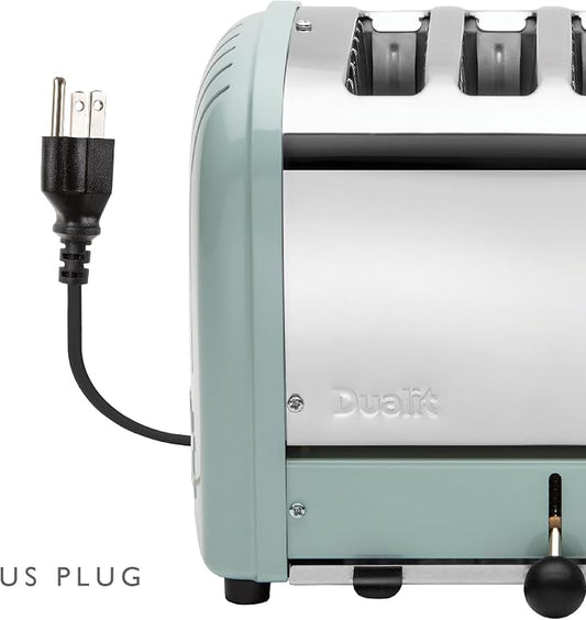 Dualit Classic 4 Slice NewGen Toaster - Stainless Steel - Hand Built in the UK - Replaceable ProHeat elements - Defrost Bread - Mechanical Timer - Eucalyptus Classic Toaster