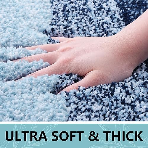 Arotive Microfiber Bathroom Rugs, Soft Absorbent Contour Toilet Rugs, 24x24