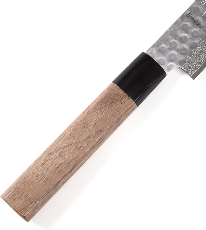 Japanese Sujihiki Knife Hammered Damascus VG-10 46 Layer Octagonal Walnut Handle, Slicer 9.5-inch (240mm)